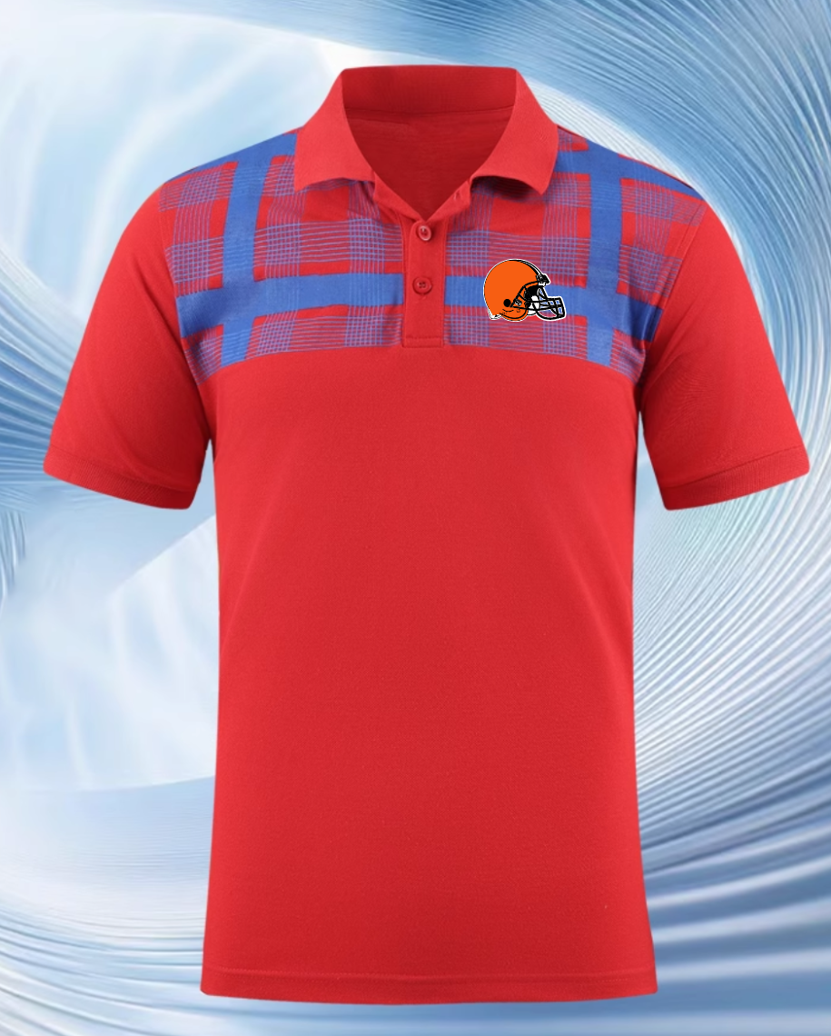 Cleveland Browns red Men 2025 NFL polo T shirt